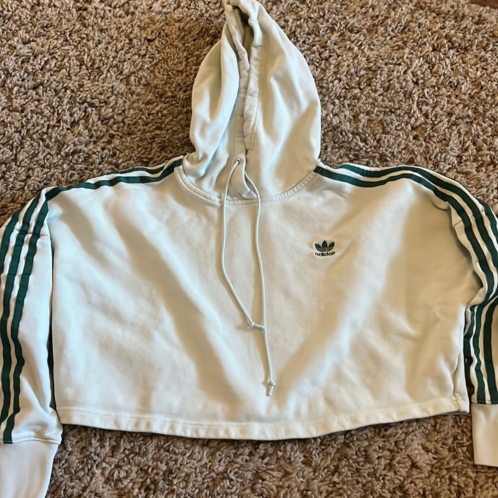 Adidas Mint Cropped Hoodie